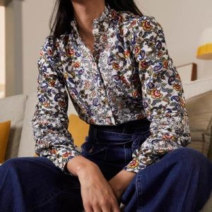 Boden Broderie Cotton Blouse. US12